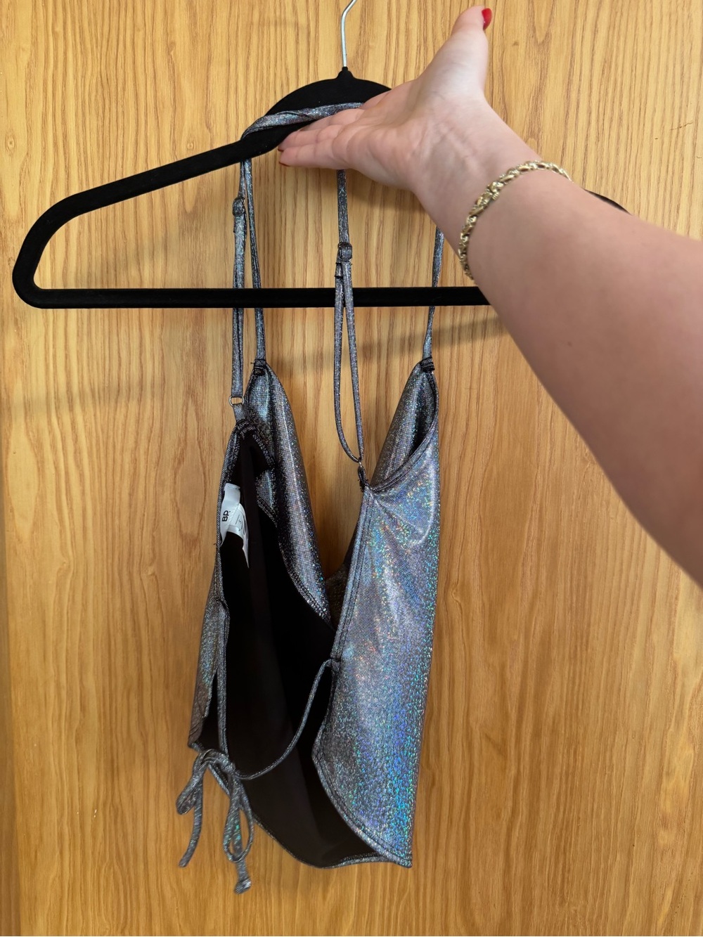 BP SIZE S Silver Holographic Women's Shoulder Bag